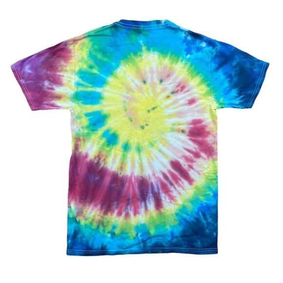Tie dye spiral psychedelic cat face graphic t-shirt - Picture 3 of 4